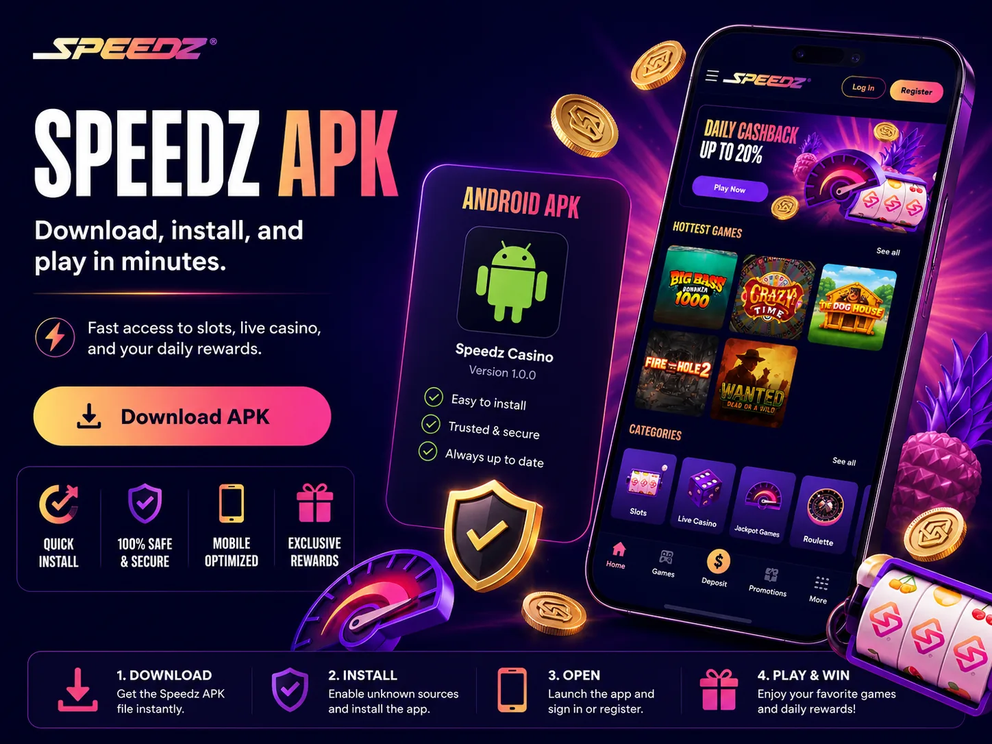 Speedz Casino APK download visual